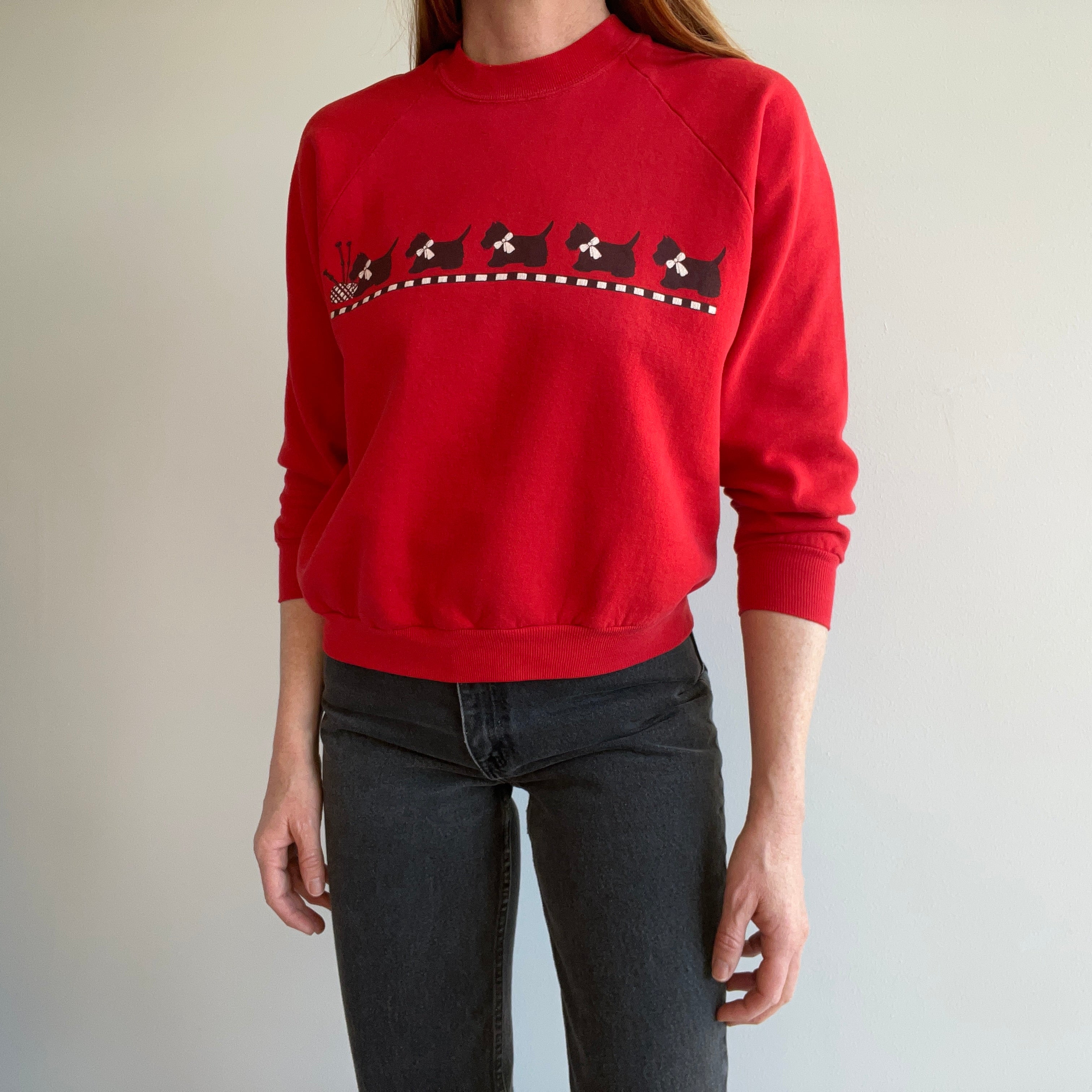 1980s Scotties on a Jerzees by Russell Raglan Sweatshirt