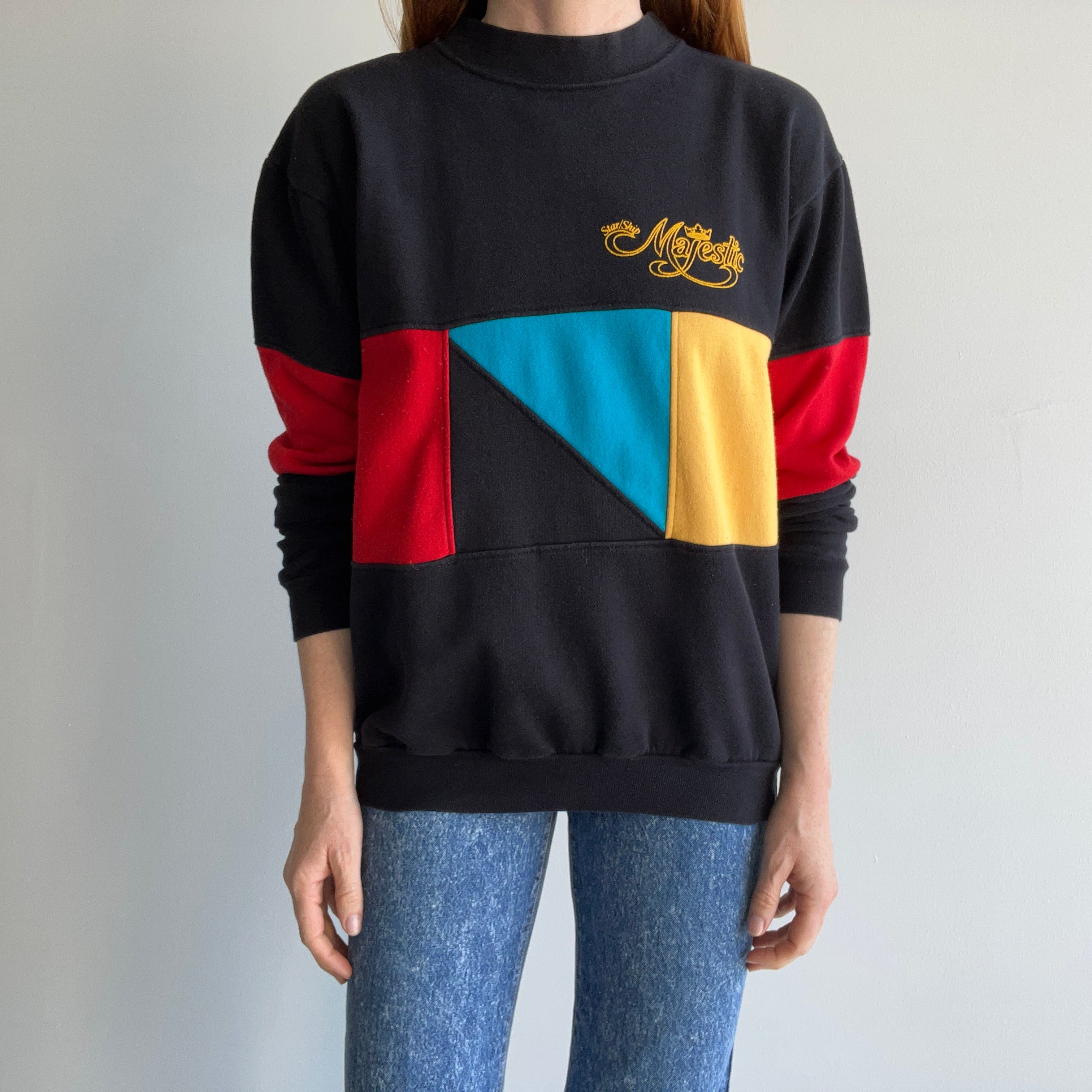 1980s Majestic Starship Color Block Bonanza Sweatshirt