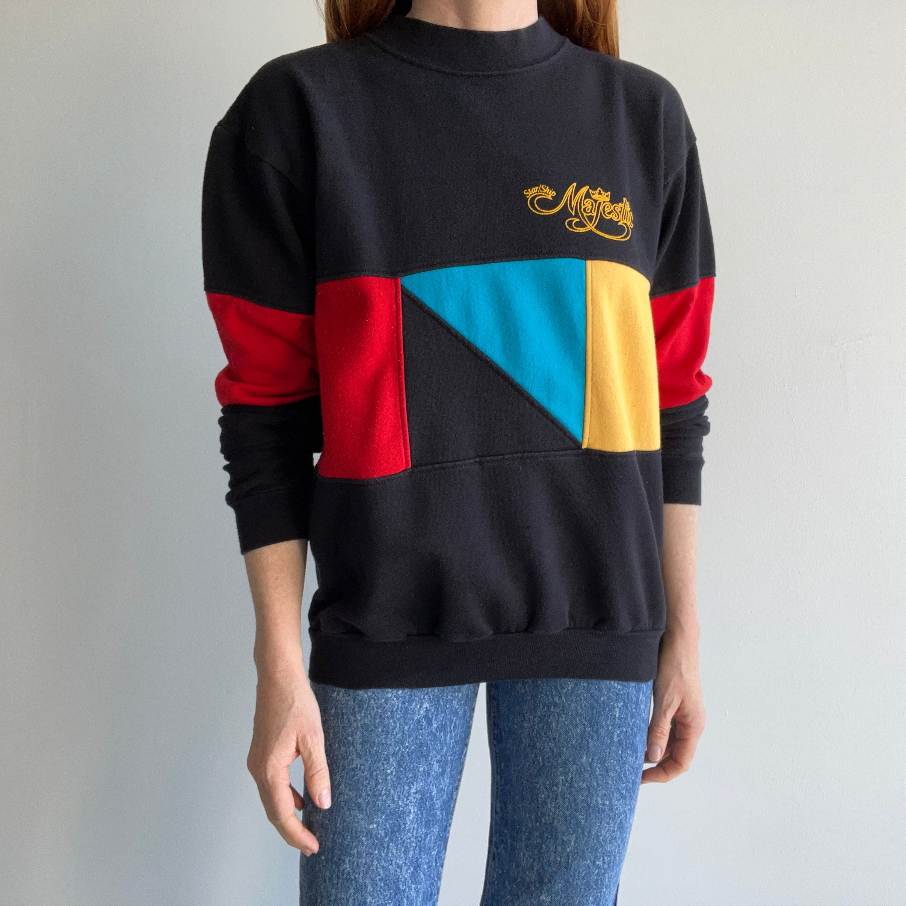 1980s Majestic Starship Color Block Bonanza Sweatshirt