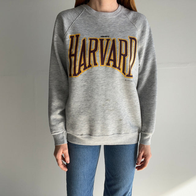 1980s I Never Went To Harvard - Small Print Sweatshirt