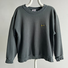 1990s Tattered Torn and Worn Faded Green Destroyed Nike Sweatshirt