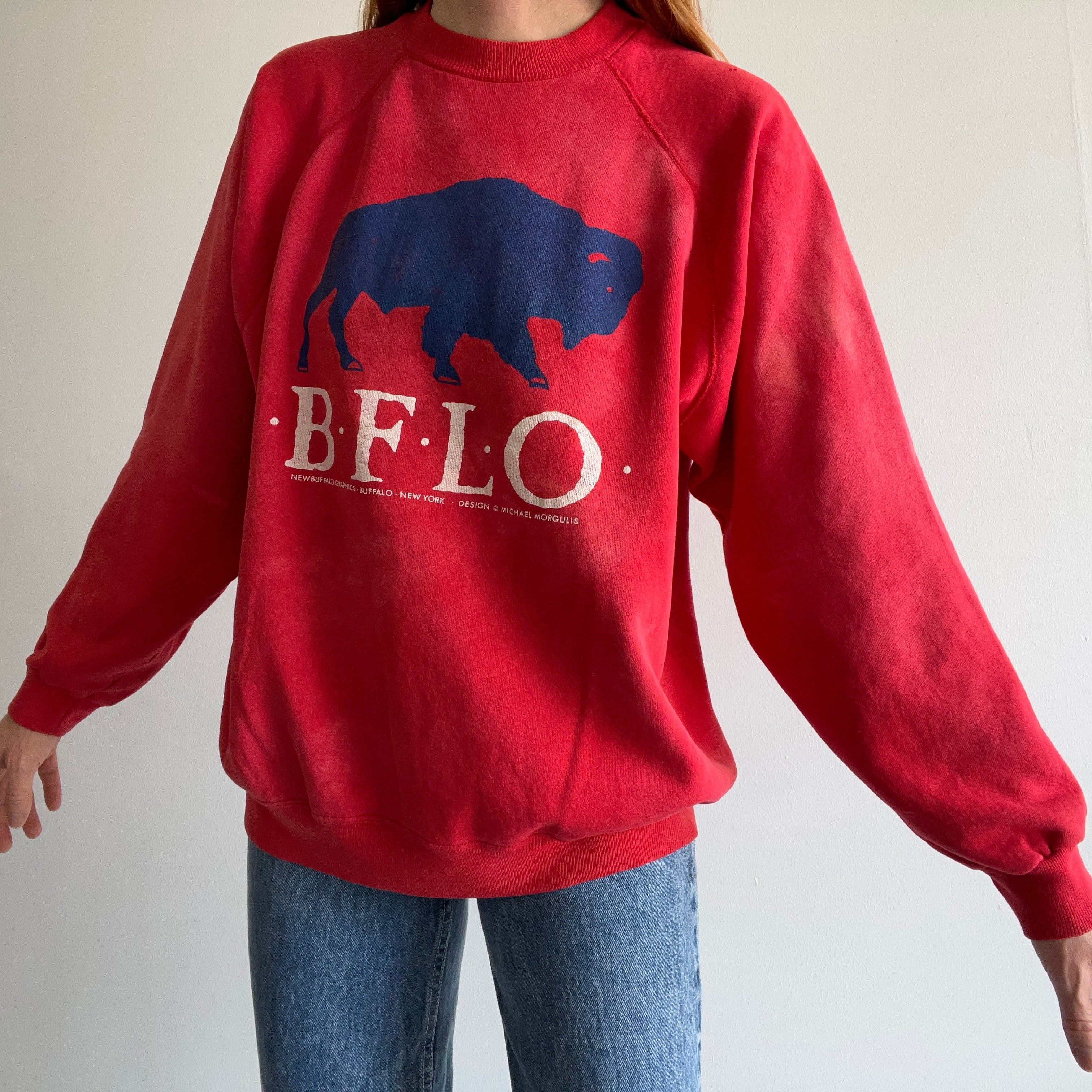 1990s BFLO Bleached Out Sun Faded Beyond Sweatshirt