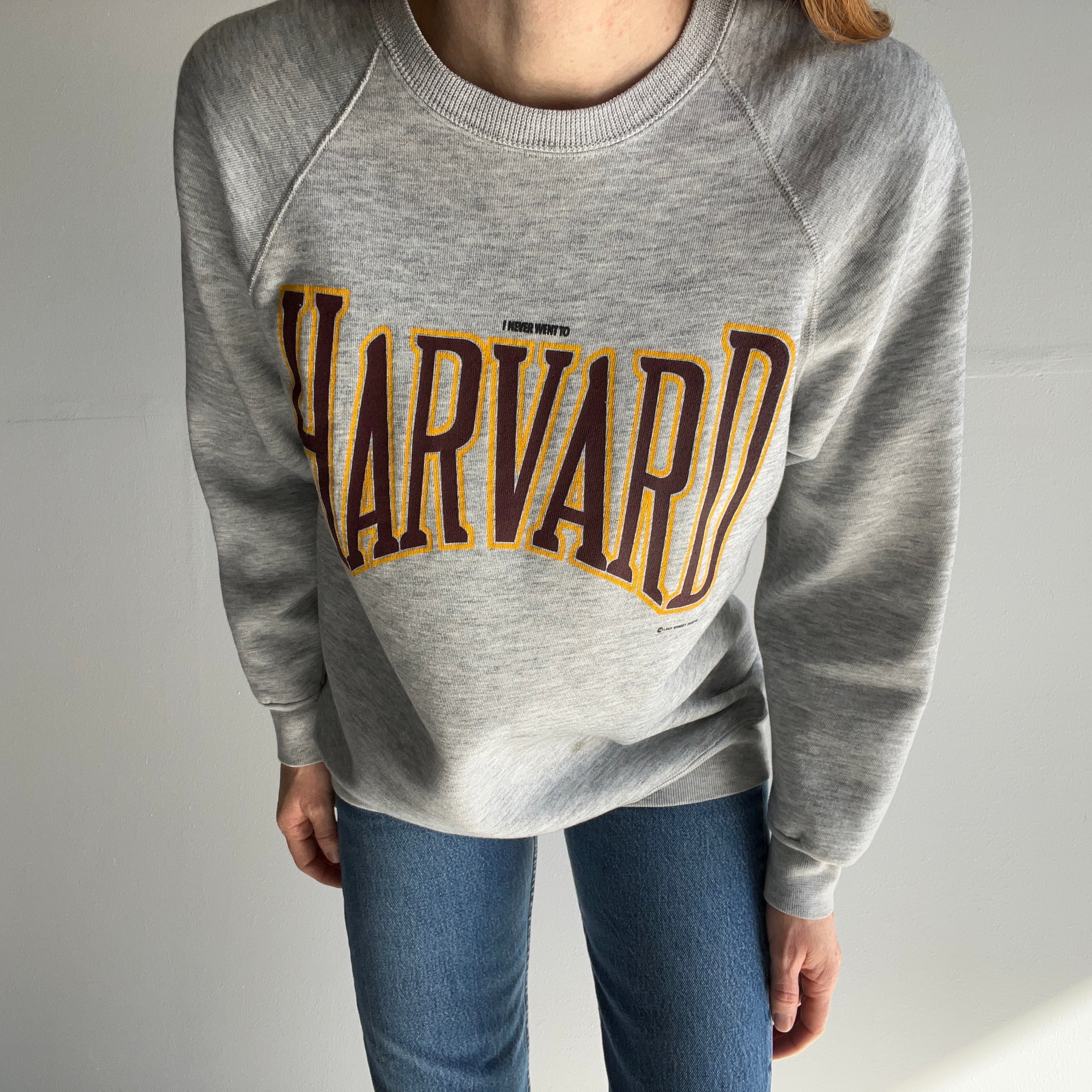 1980s I Never Went To Harvard - Small Print Sweatshirt