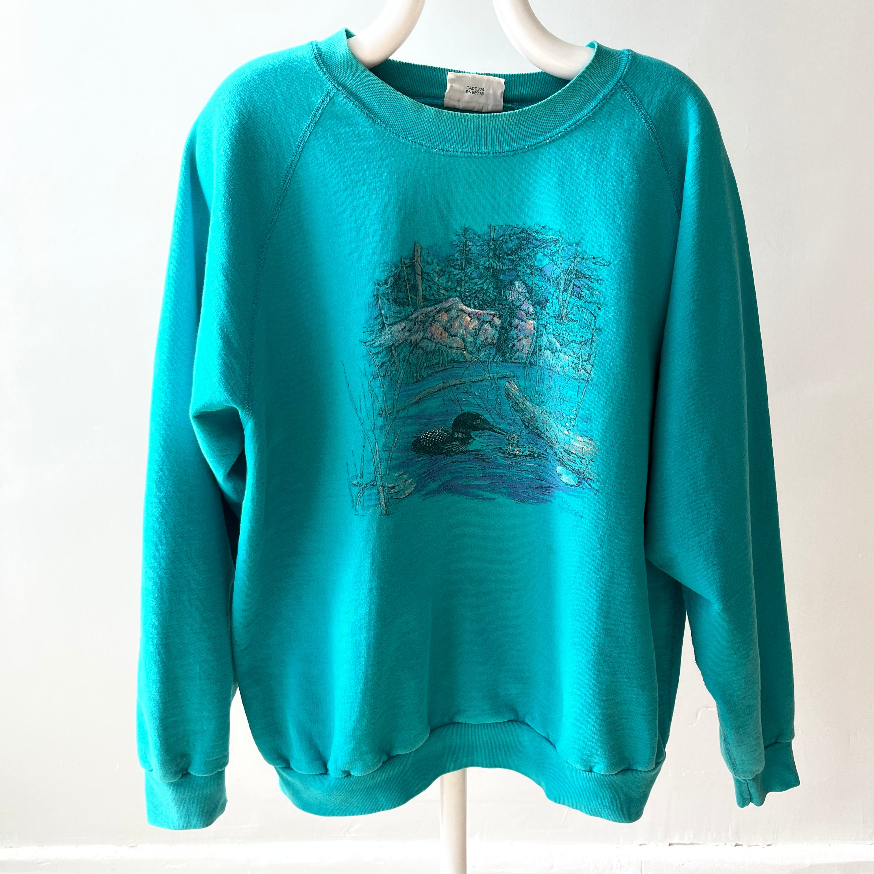 1980s Northern Reflections Heavyweight Mostly Cotton Sweatshirt with a Loon on It