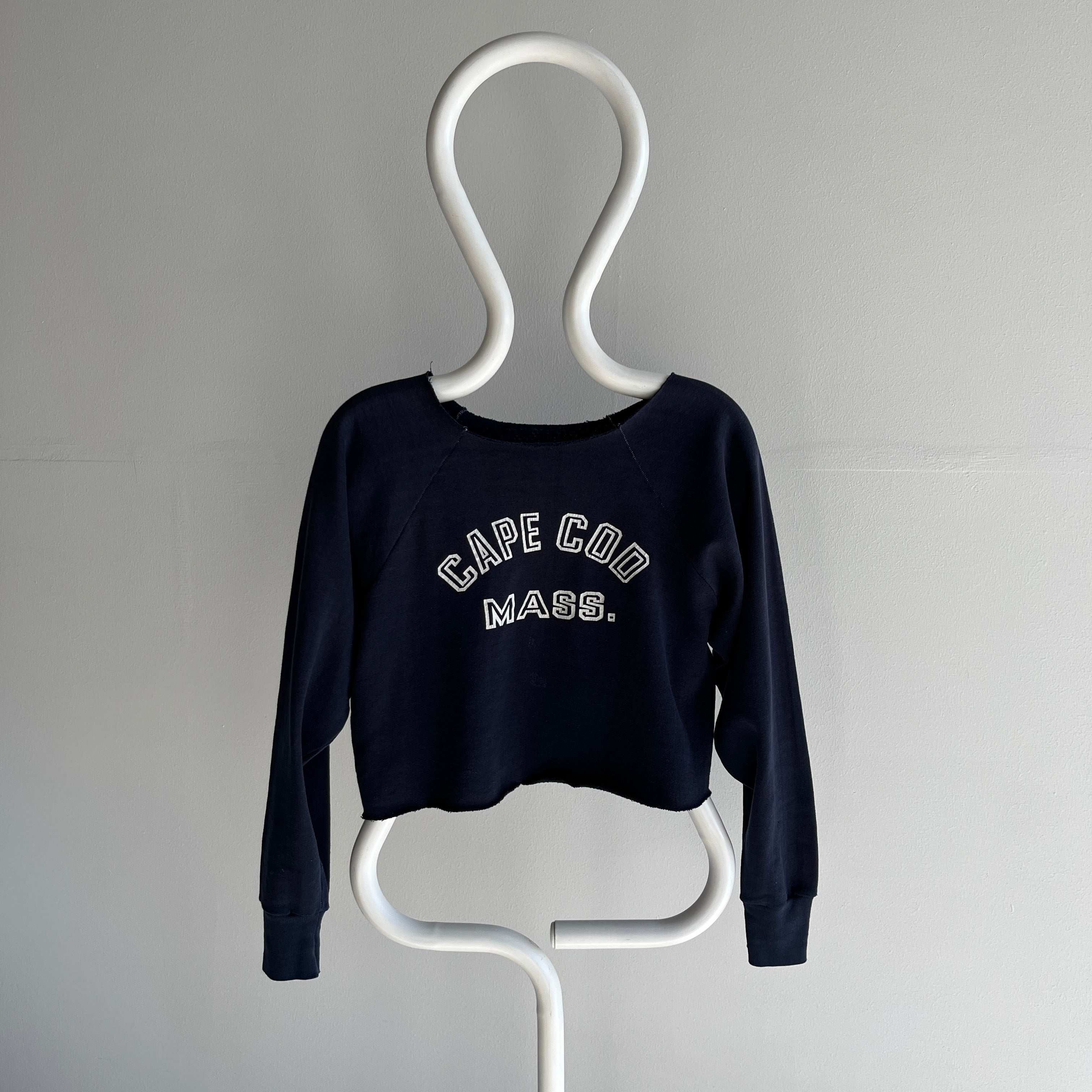 1970s Sun Faded Cape Cod DIY Crop Top Sweatshirt