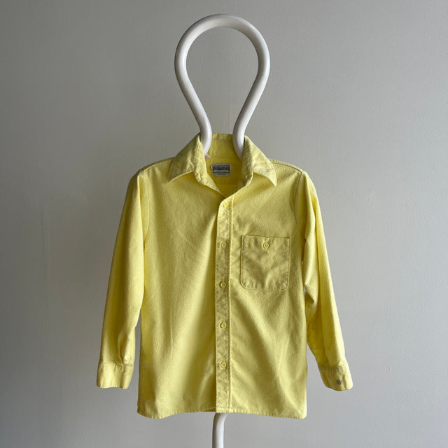 1970/80s Lemon Flannel By Five Brothers - Boys Size XL