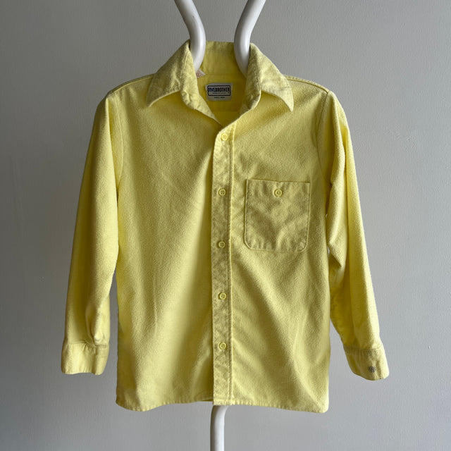 1970/80s Lemon Flannel By Five Brothers - Boys Size XL