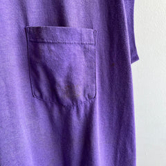 1980s Super Stained and Faded Purple Muscle Tank