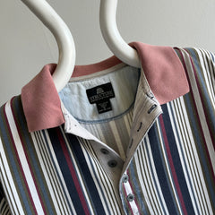 1990s/2000s Striped Worn Out Polo Shirt