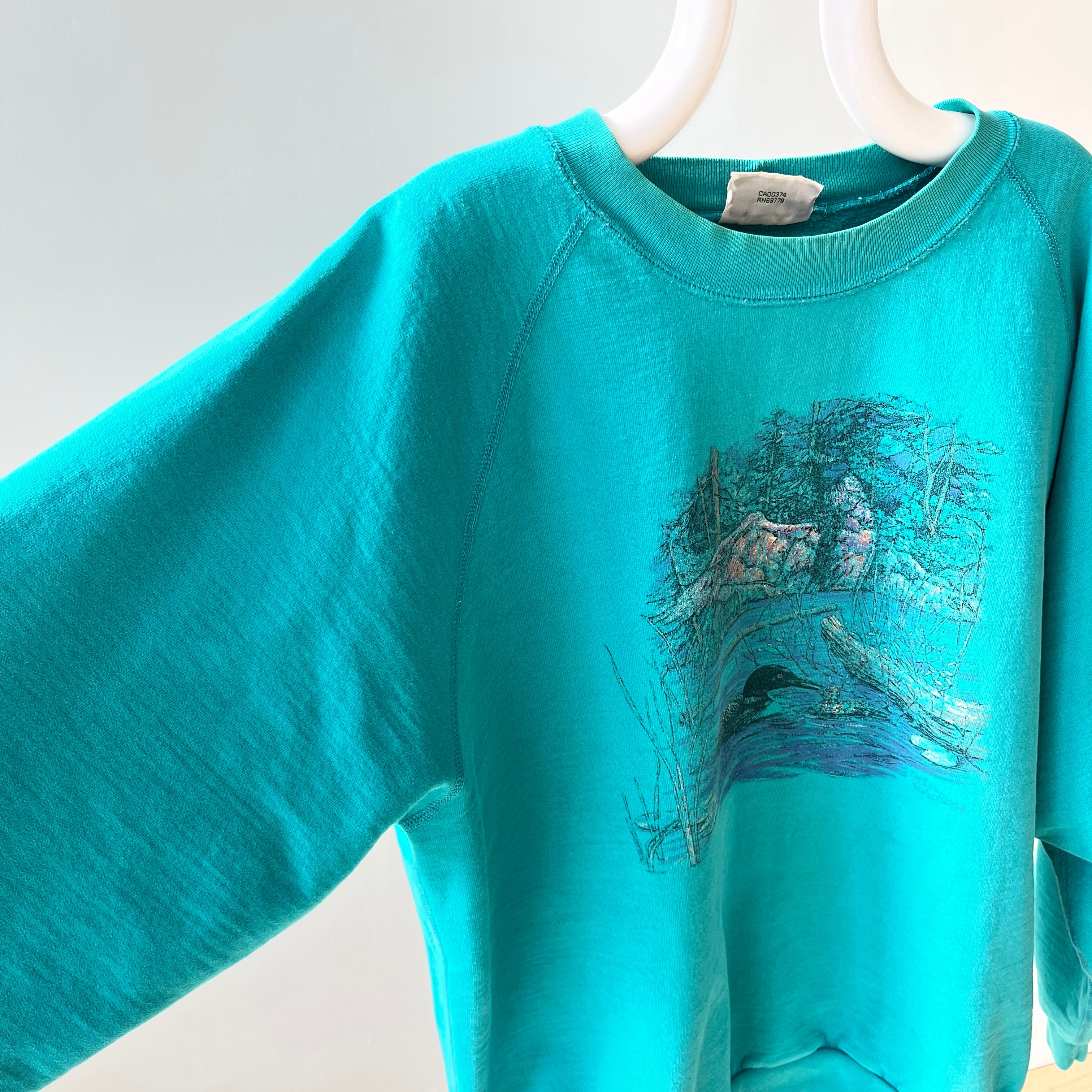 1980s Northern Reflections Heavyweight Mostly Cotton Sweatshirt with a Loon on It