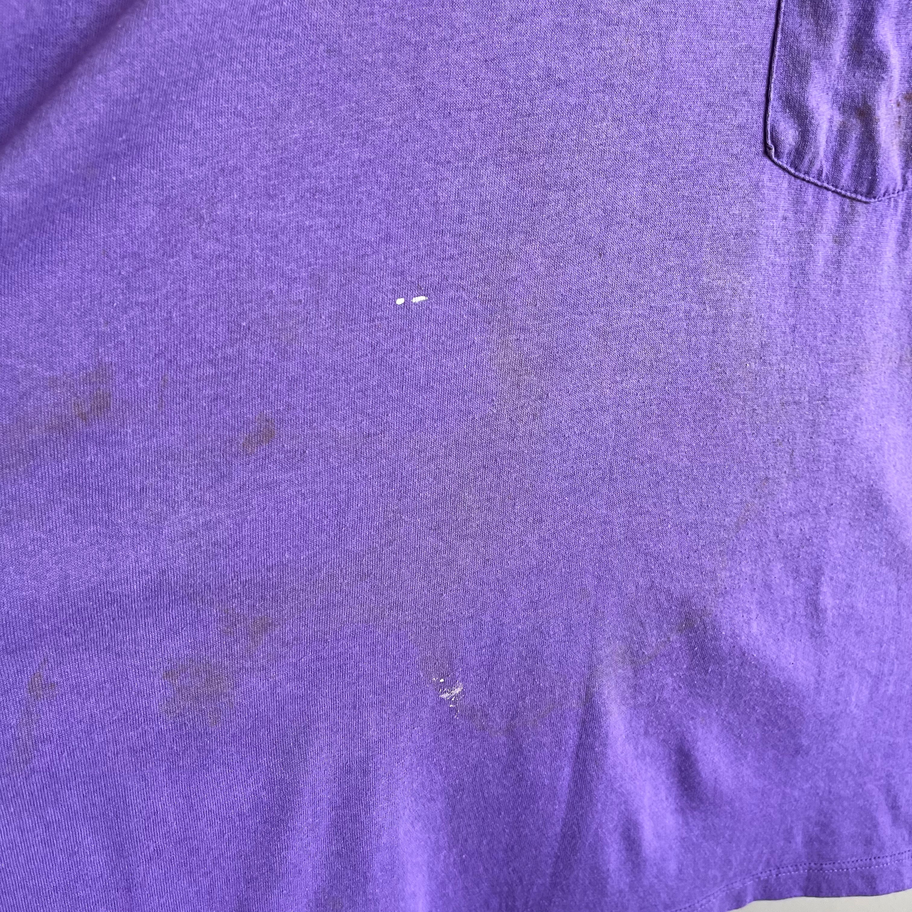 1980s Super Stained and Faded Purple Muscle Tank