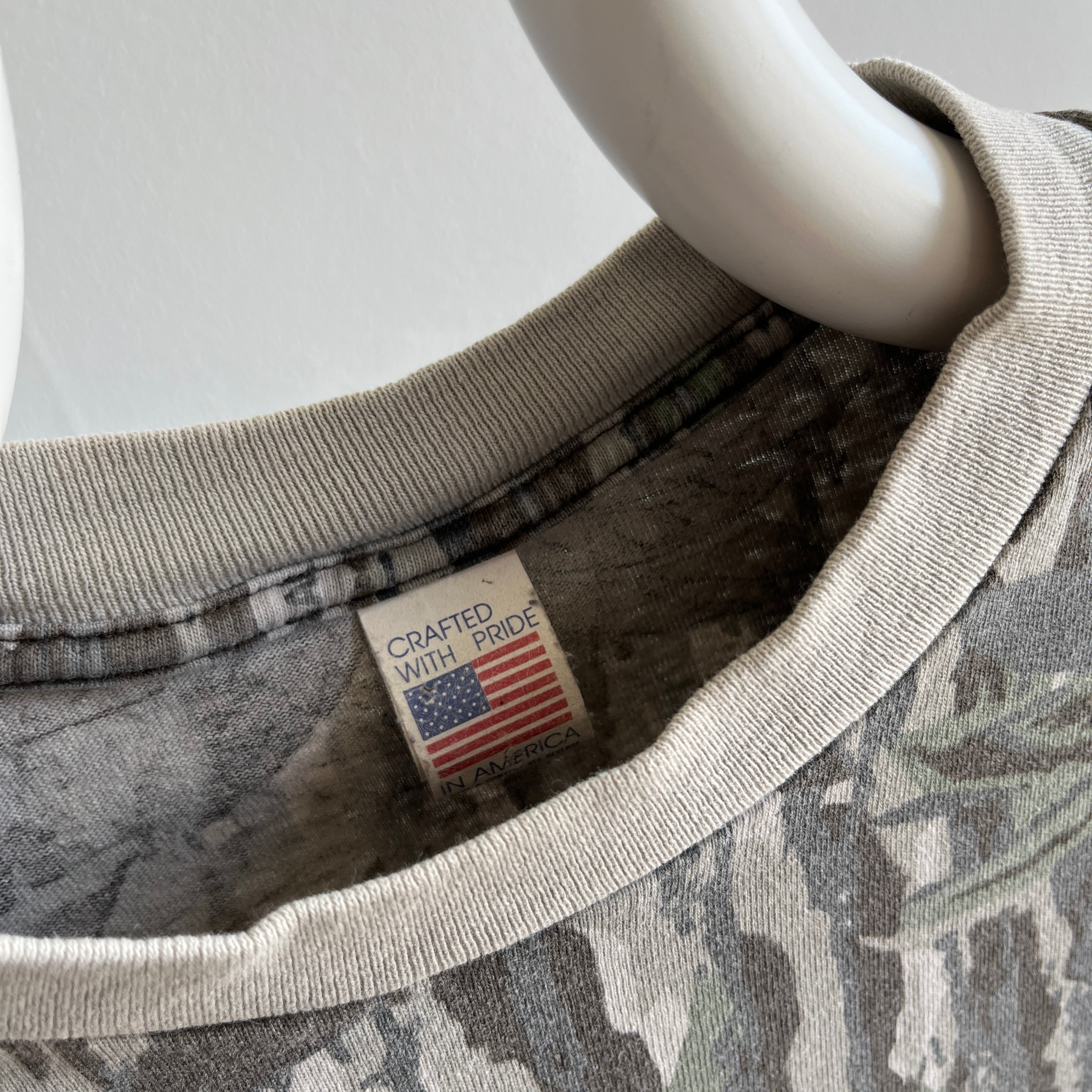 1980s (Early) Super Faded Single Stitch Real Trees Camo T-Shirt