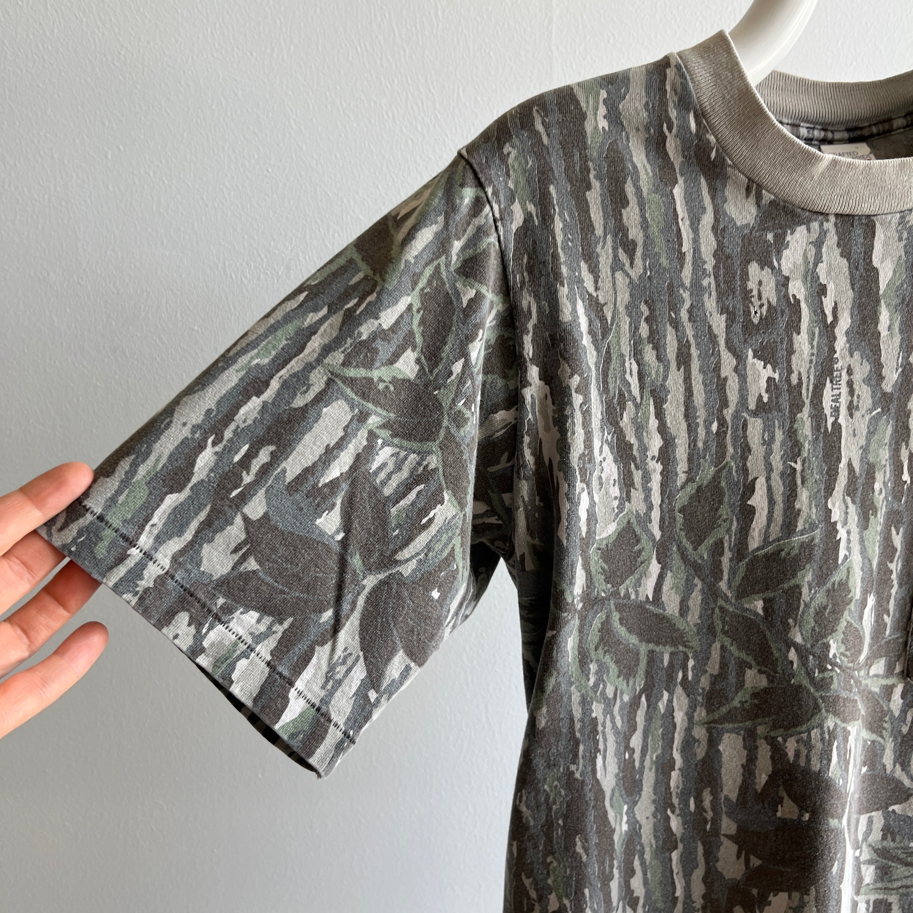 1980s (Early) Super Faded Single Stitch Real Trees Camo T-Shirt