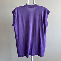 1980s Super Stained and Faded Purple Muscle Tank