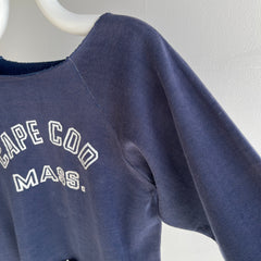 1970s Sun Faded Cape Cod DIY Crop Top Sweatshirt