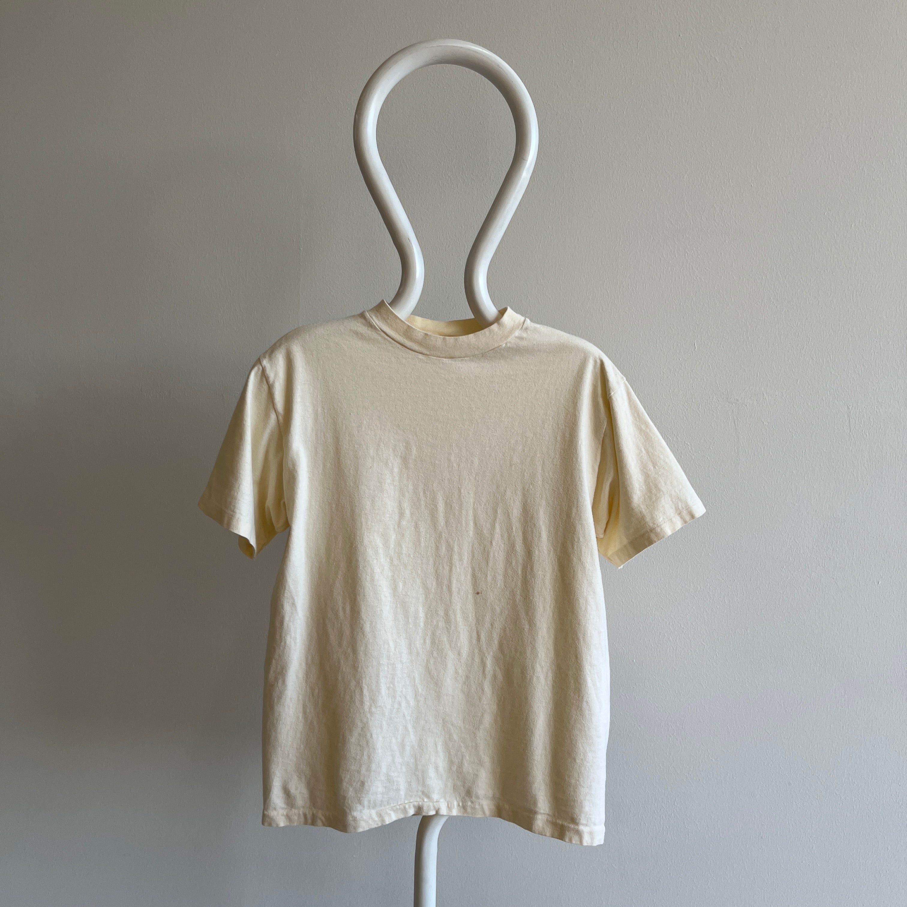 1980s Ecru Cotton T-Shirt by Hanes