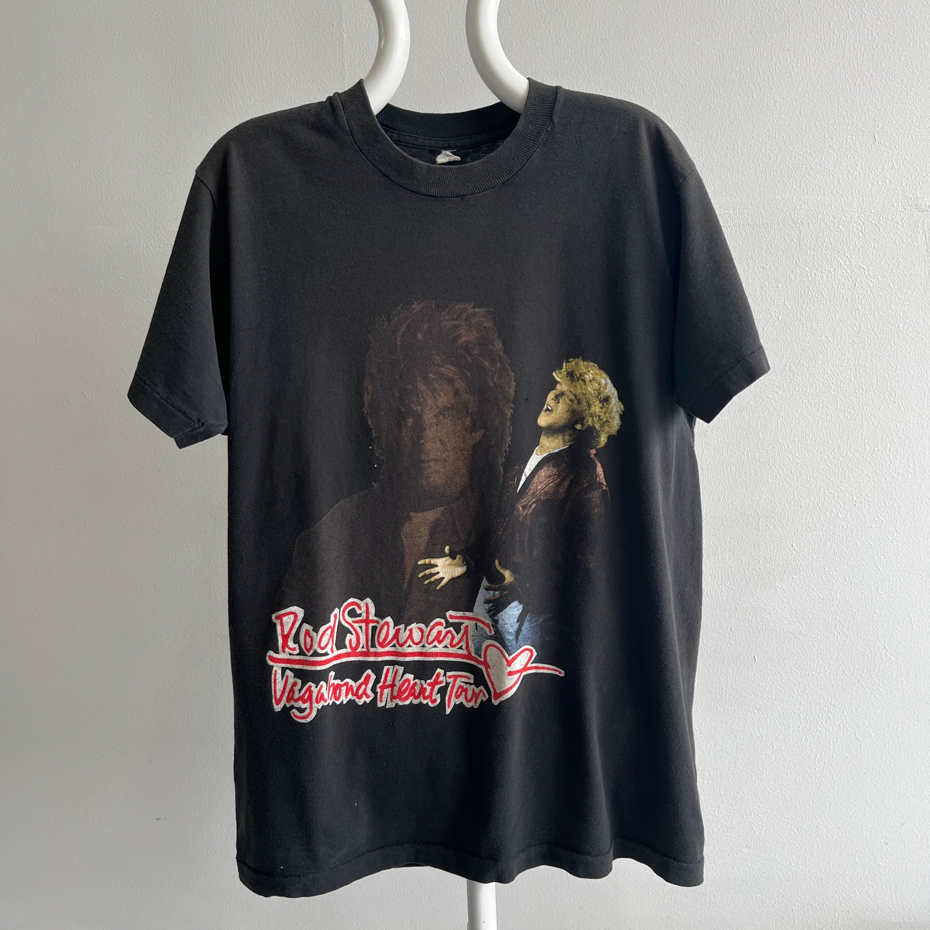 1991-92 Rod Stewart Vagabond Heart Tour Front and Back T-Shirt