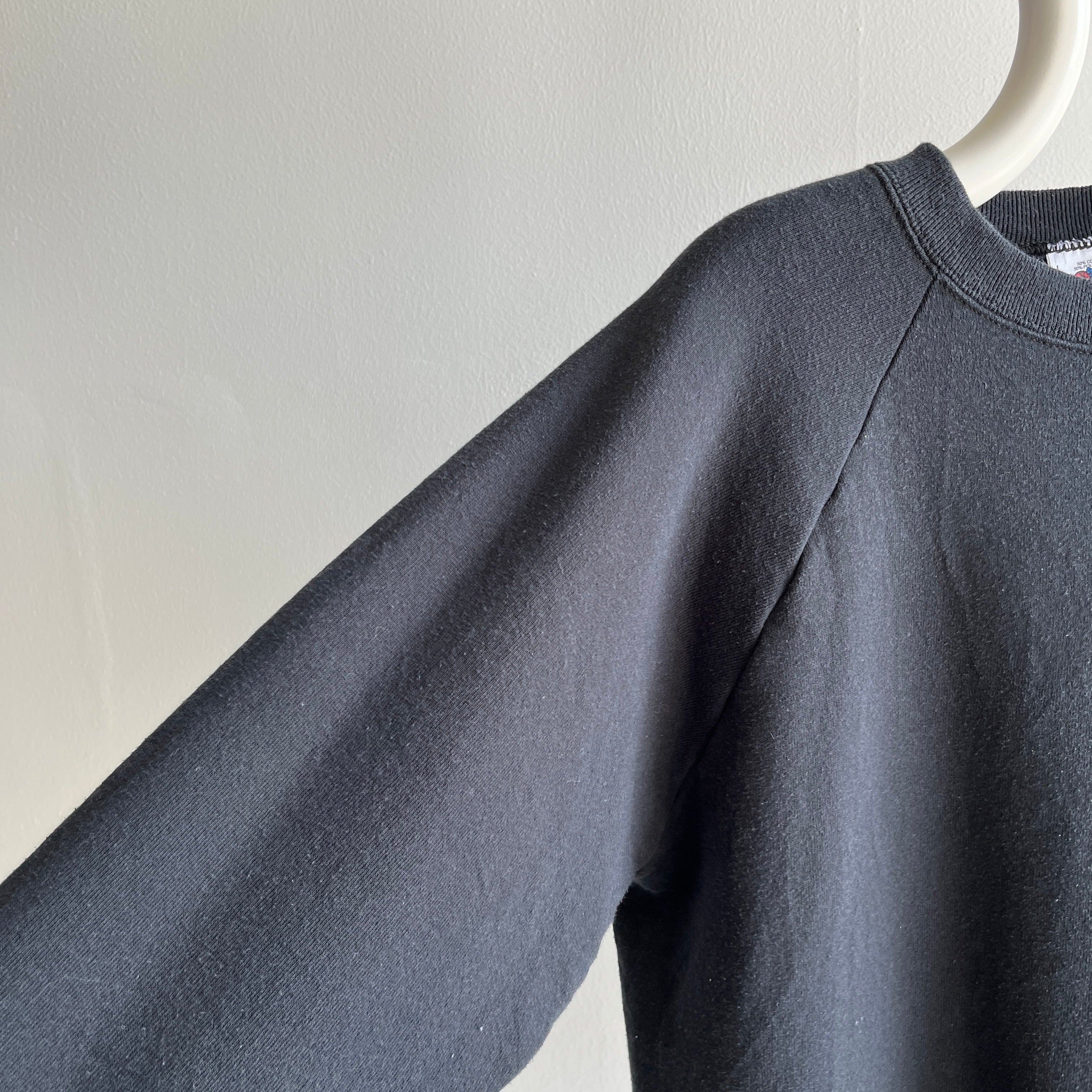 1980s Faded Black FOTL Soft and Cozy Sweatshirt