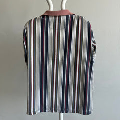 1990s/2000s Striped Worn Out Polo Shirt