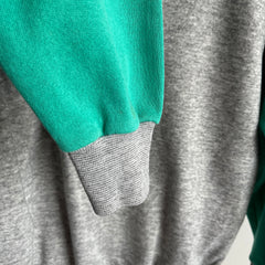 1980s Color Block Slightly Mock Neck Sweatshirt