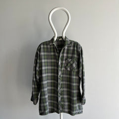 1990s European Cotton Flannel - Green Plaid