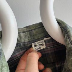 1990s European Cotton Flannel - Green Plaid