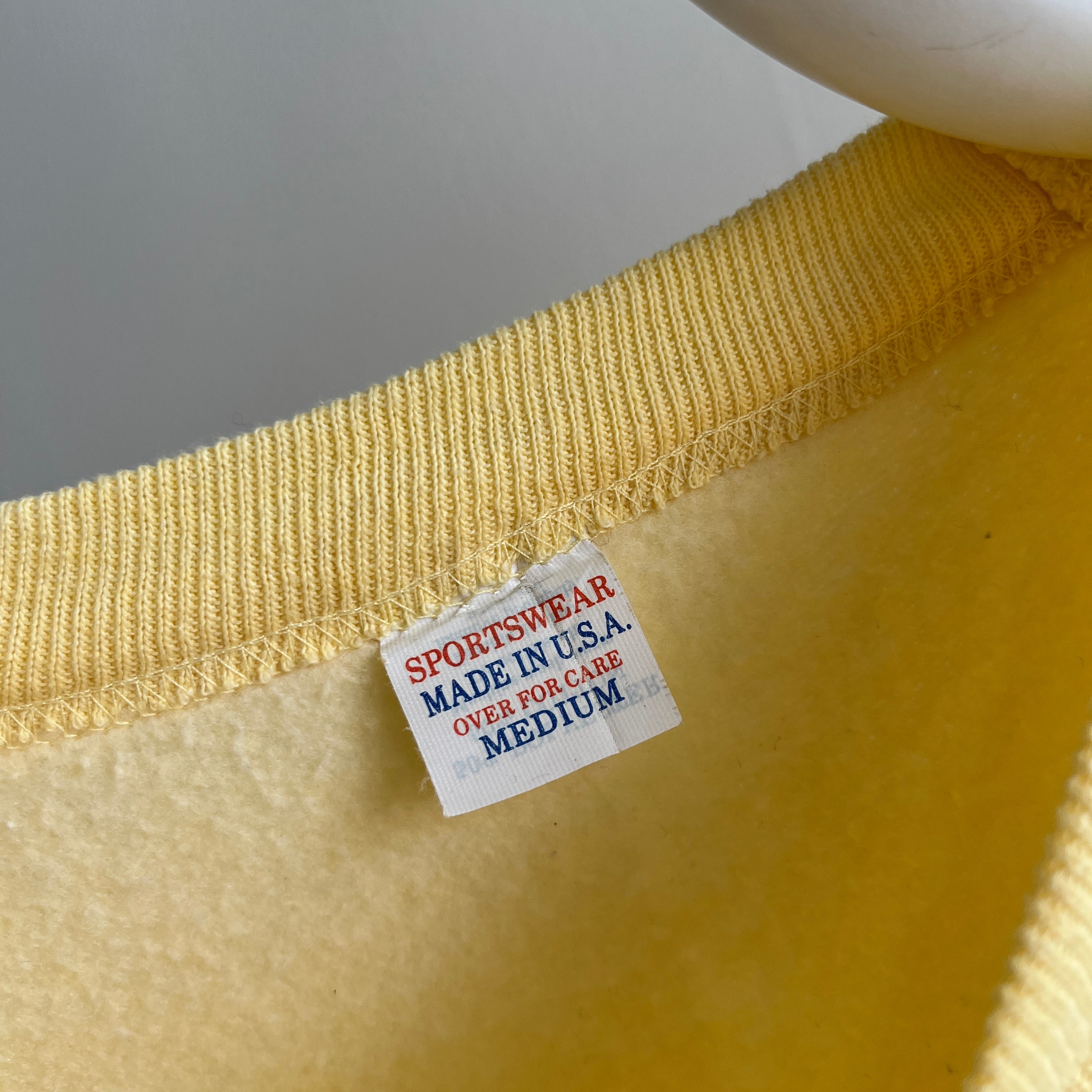 1970s Sportswear Never (?) Worn Butter Yellow Sweatshirt