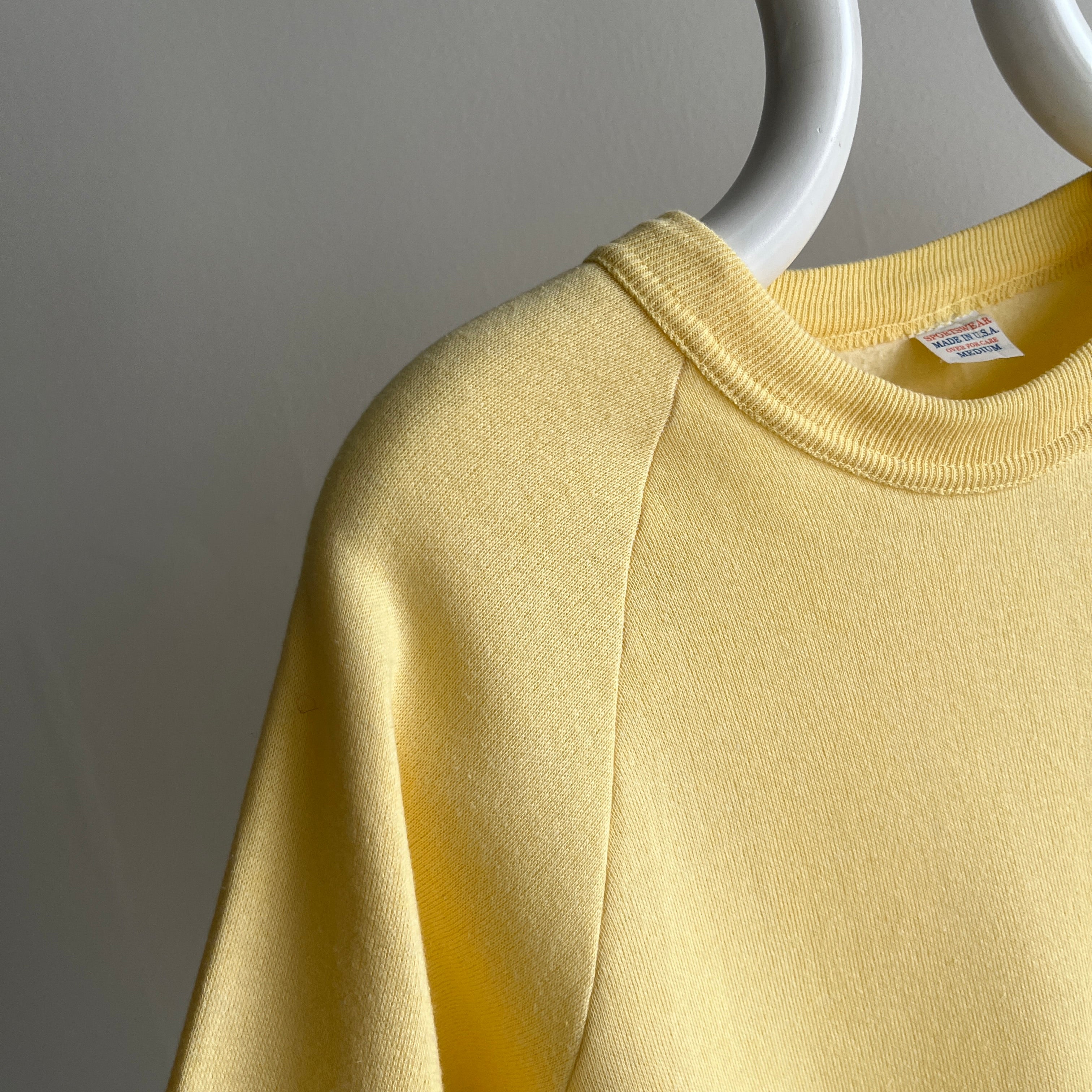 1970s Sportswear Never (?) Worn Butter Yellow Sweatshirt