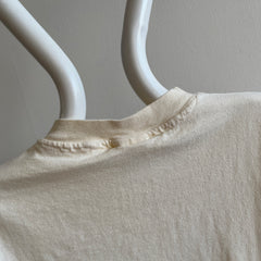 1980s Ecru Cotton T-Shirt by Hanes