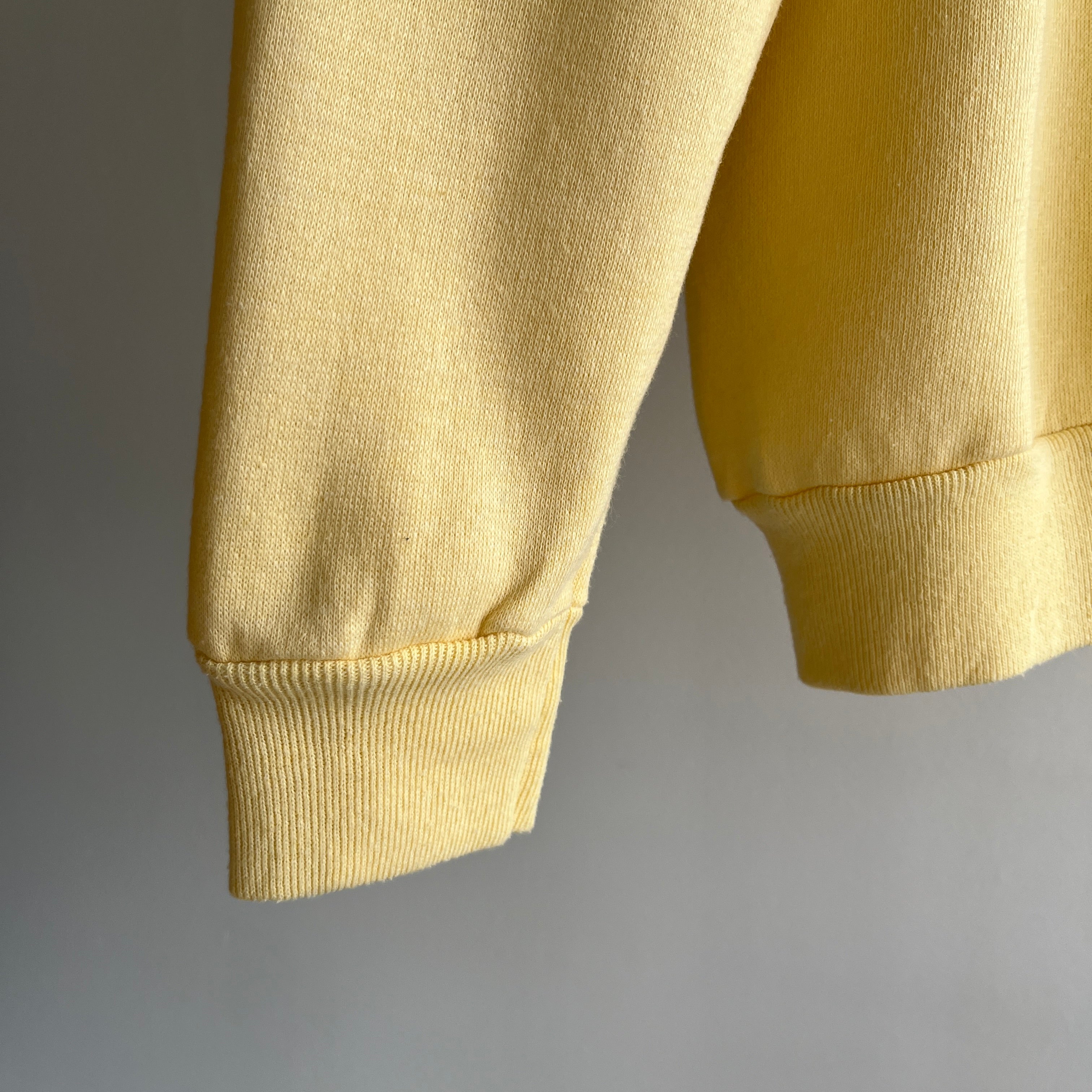 1970s Sportswear Never (?) Worn Butter Yellow Sweatshirt