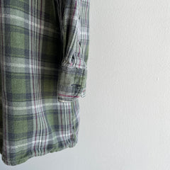 1990s European Cotton Flannel - Green Plaid