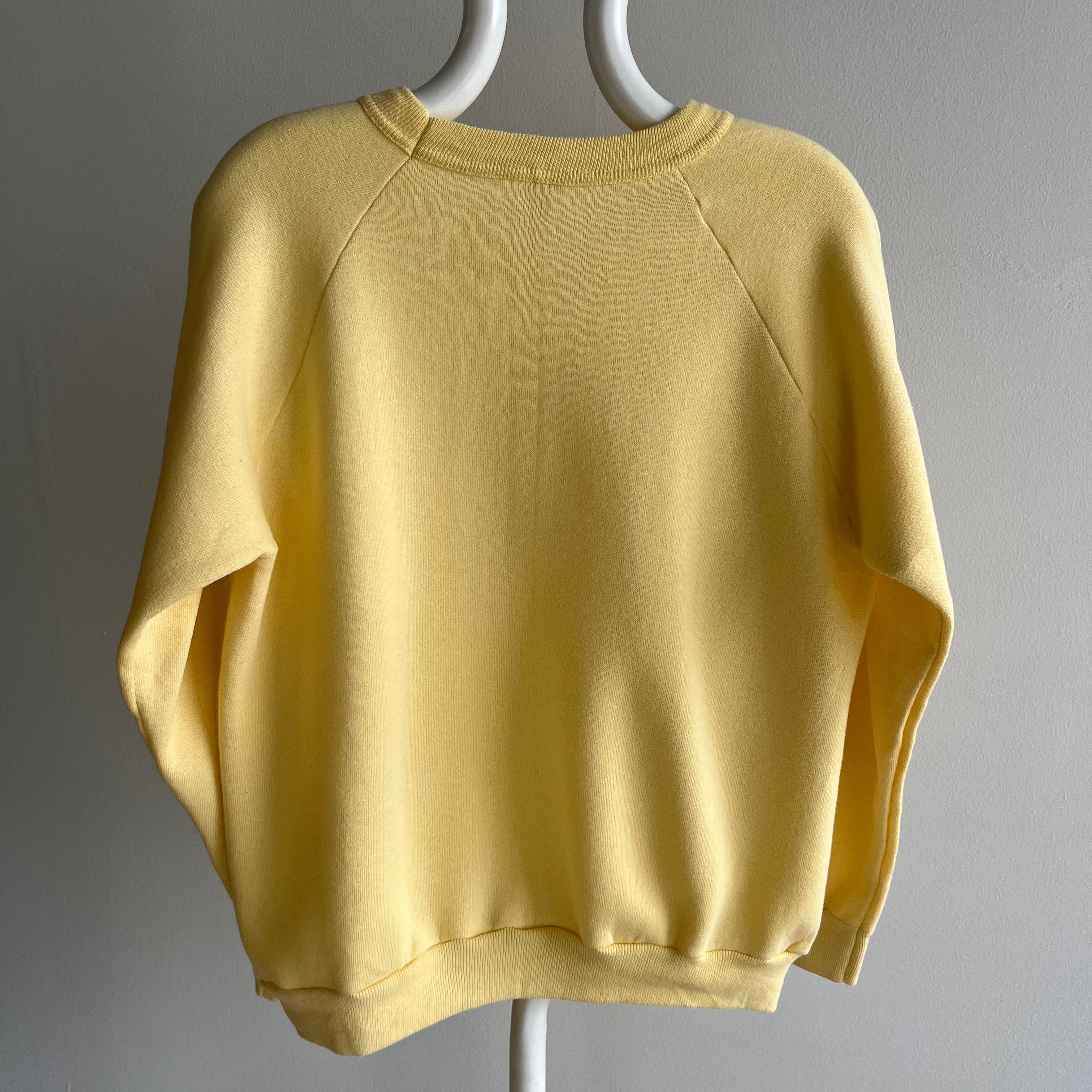 1970s Sportswear Never (?) Worn Butter Yellow Sweatshirt