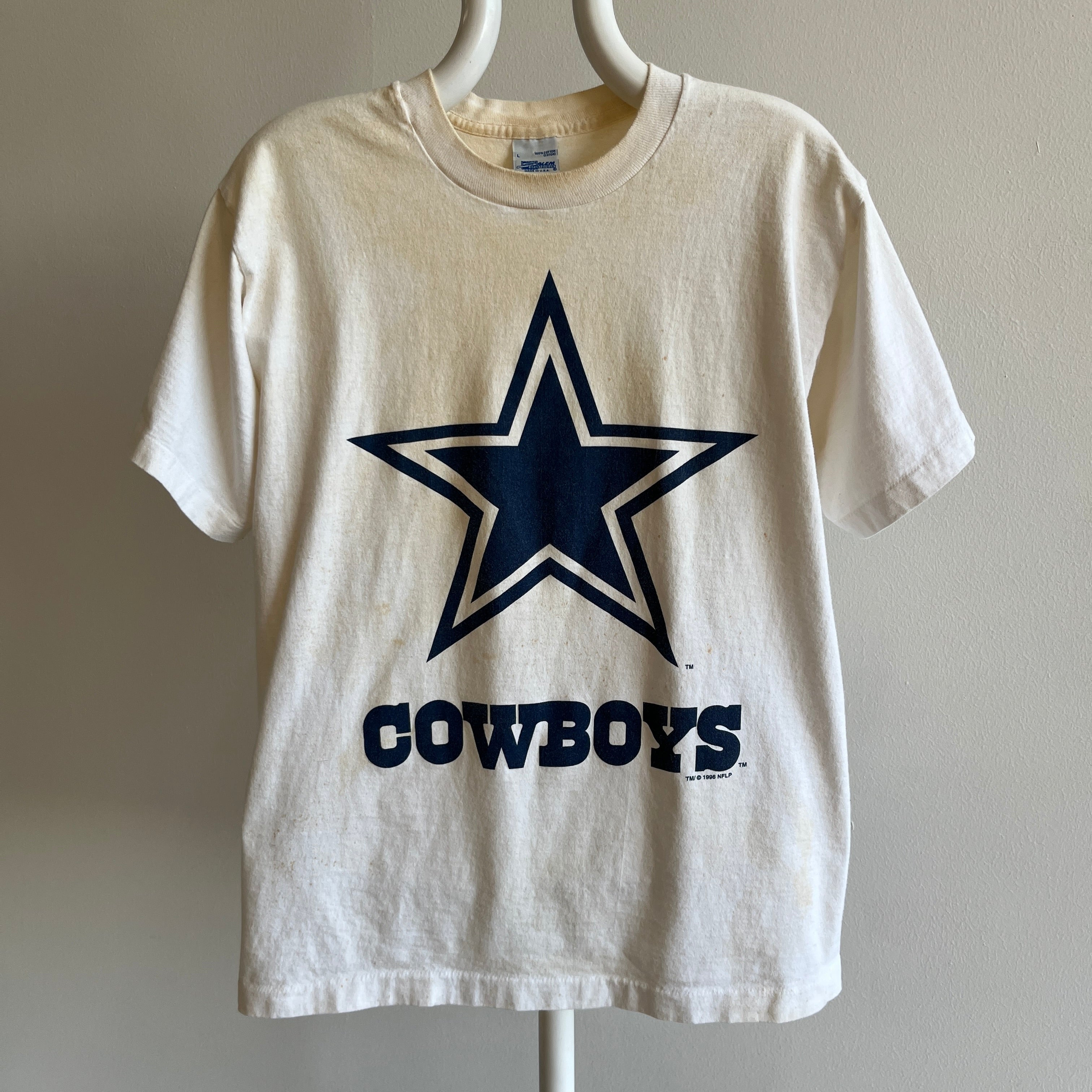 1996 Dallas Cowboys Epically Age Stained/Freckled T-Shirt