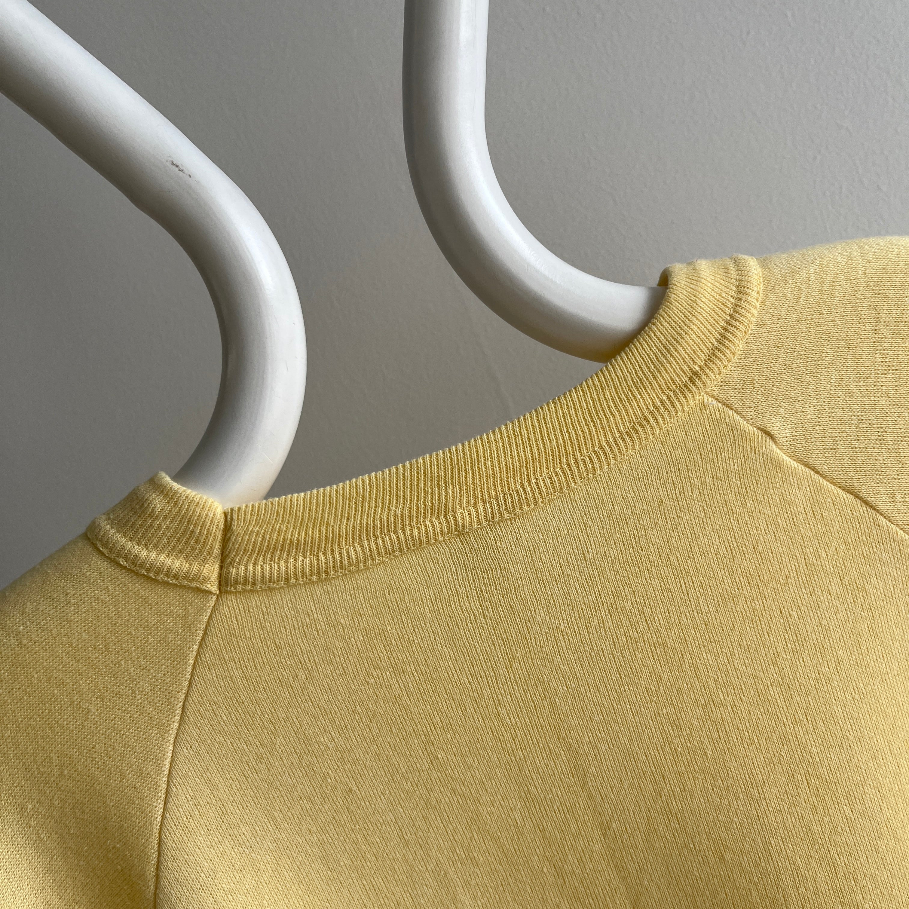 1970s Sportswear Never (?) Worn Butter Yellow Sweatshirt