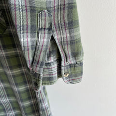 1990s European Cotton Flannel - Green Plaid