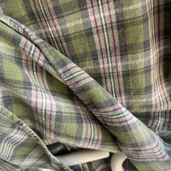 1990s European Cotton Flannel - Green Plaid