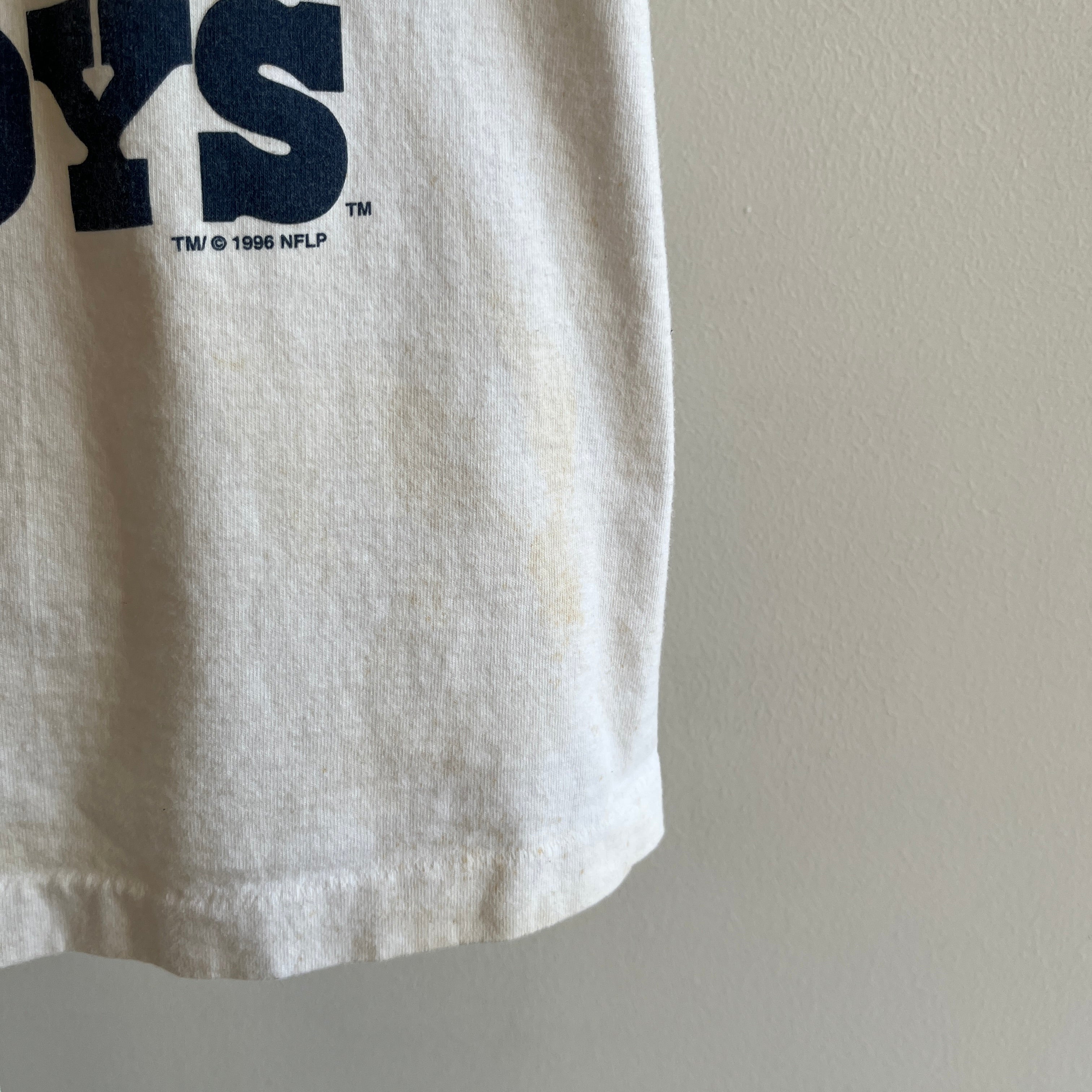 1996 Dallas Cowboys Epically Age Stained/Freckled T-Shirt