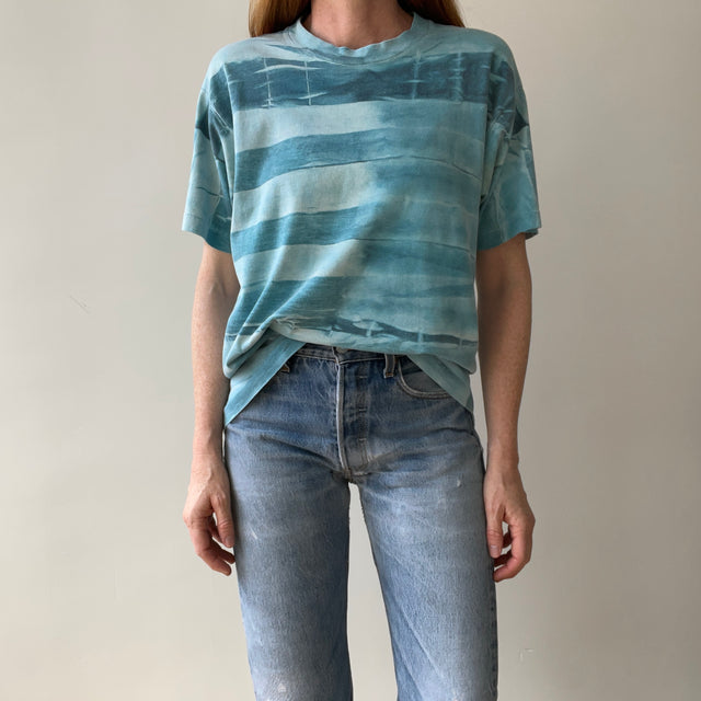 1990s Striped Tie Dye T-Shirt - !!!