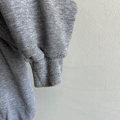1970s Sportswear Zip Up Insulated Blank Gray Hoodie