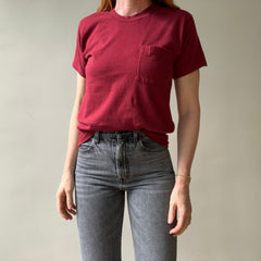 1980s/90s Blank Burgundy Pocket T Shirt