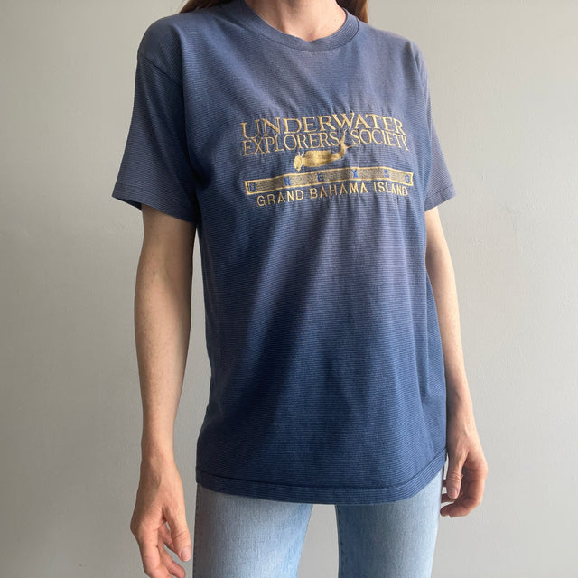 1990s Underwater Explorers Society Grand Bahama Island Sun Faded T-Shirt