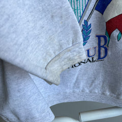 1980/90s France Mock Neck Cropped Super Stained Sweatshirt