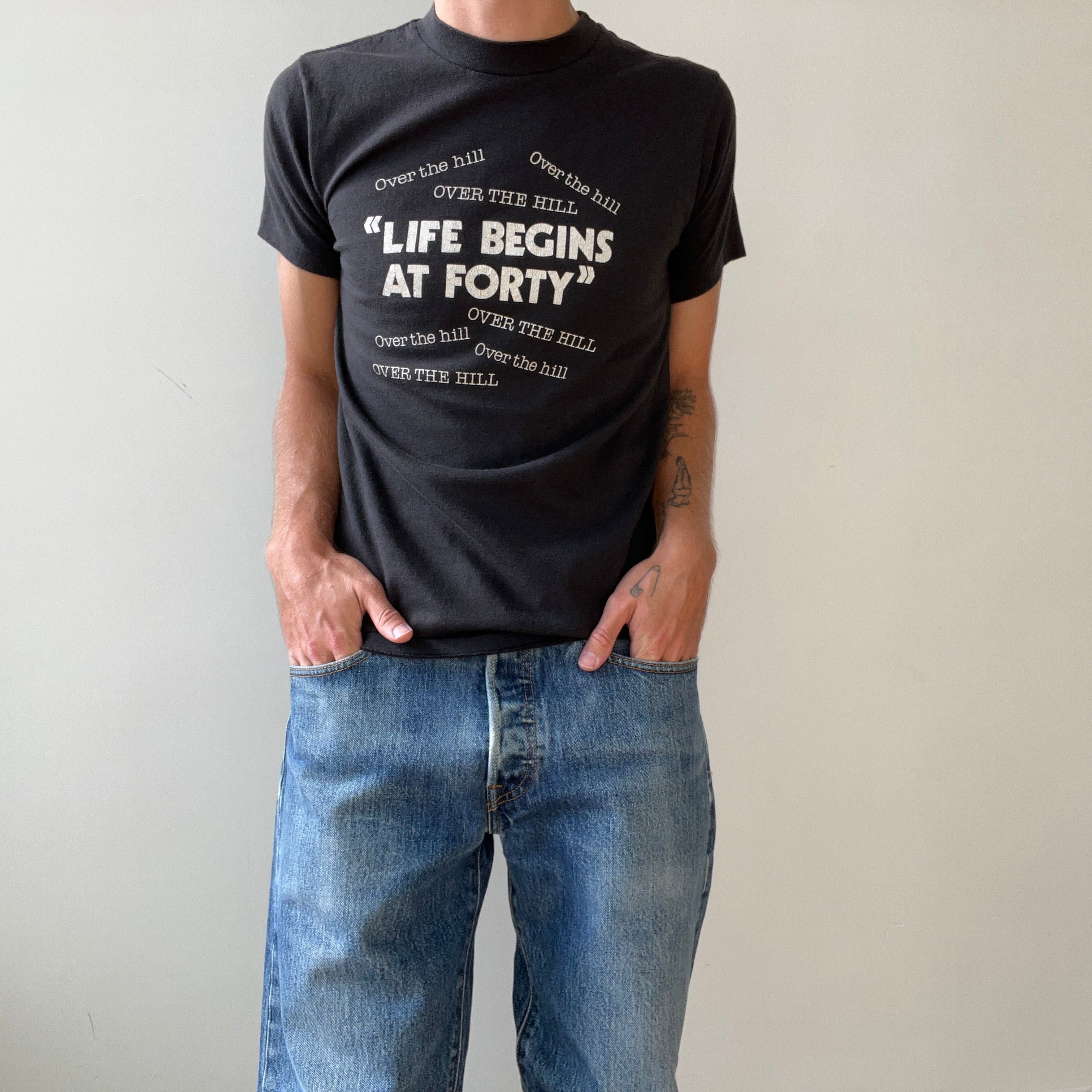 1980s Life Begins At Forty T Shirt - Guys, It Really Does