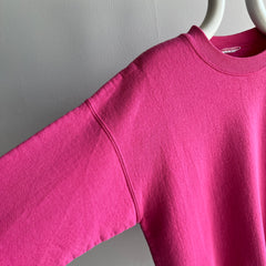 190s Barbie Colored Pink Sweatshirt - With Just The Right Amount of Thinned Out