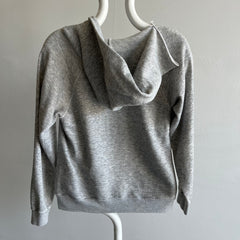 1980s/90s Thrashed Neck Blank Gray Hoodie - Smaller