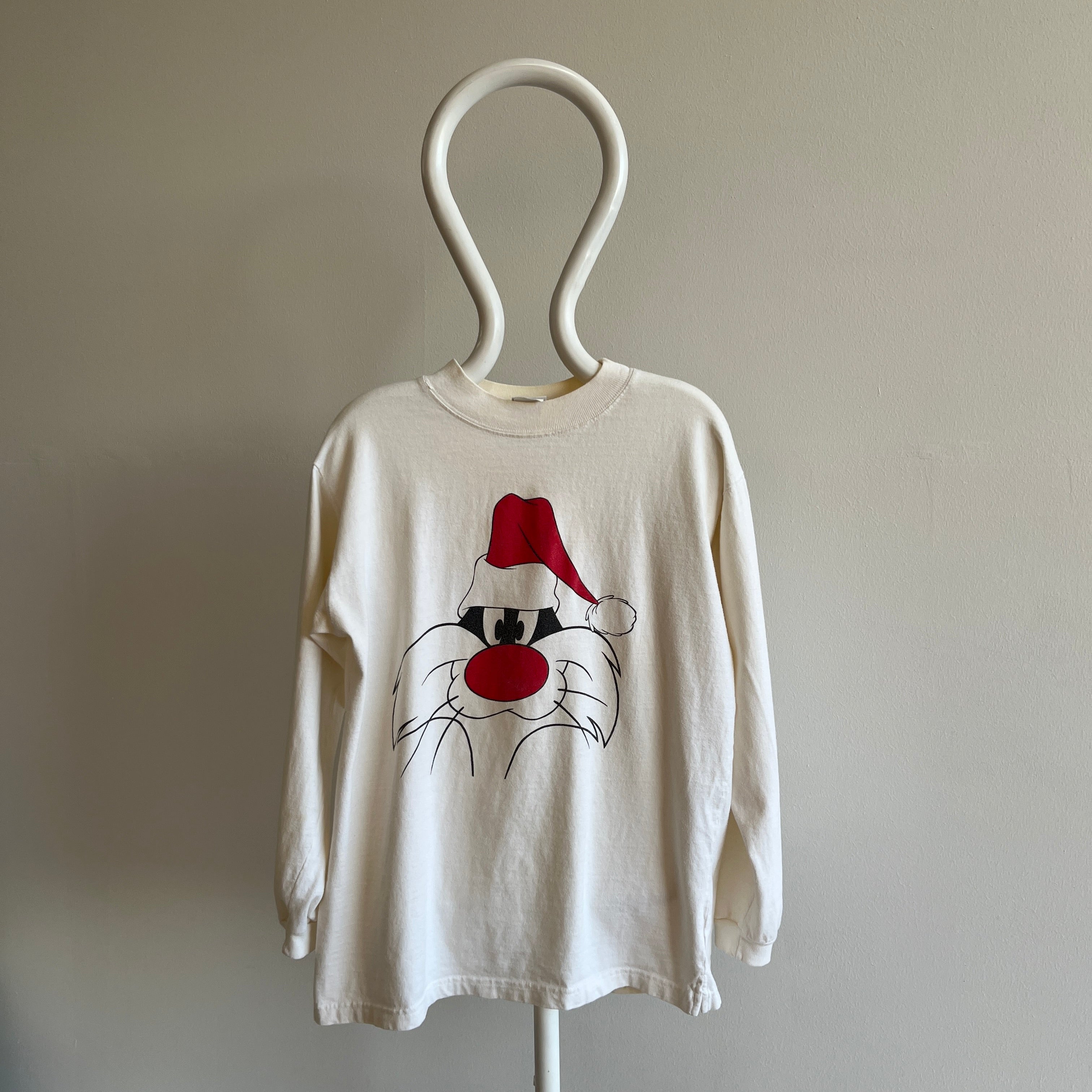 1991 Sylvester Santa Soft Long Sleeve Cotton Shirt with Age Staining