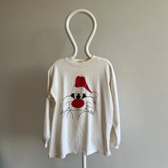 1991 Sylvester Santa Soft Long Sleeve Cotton Shirt with Age Staining