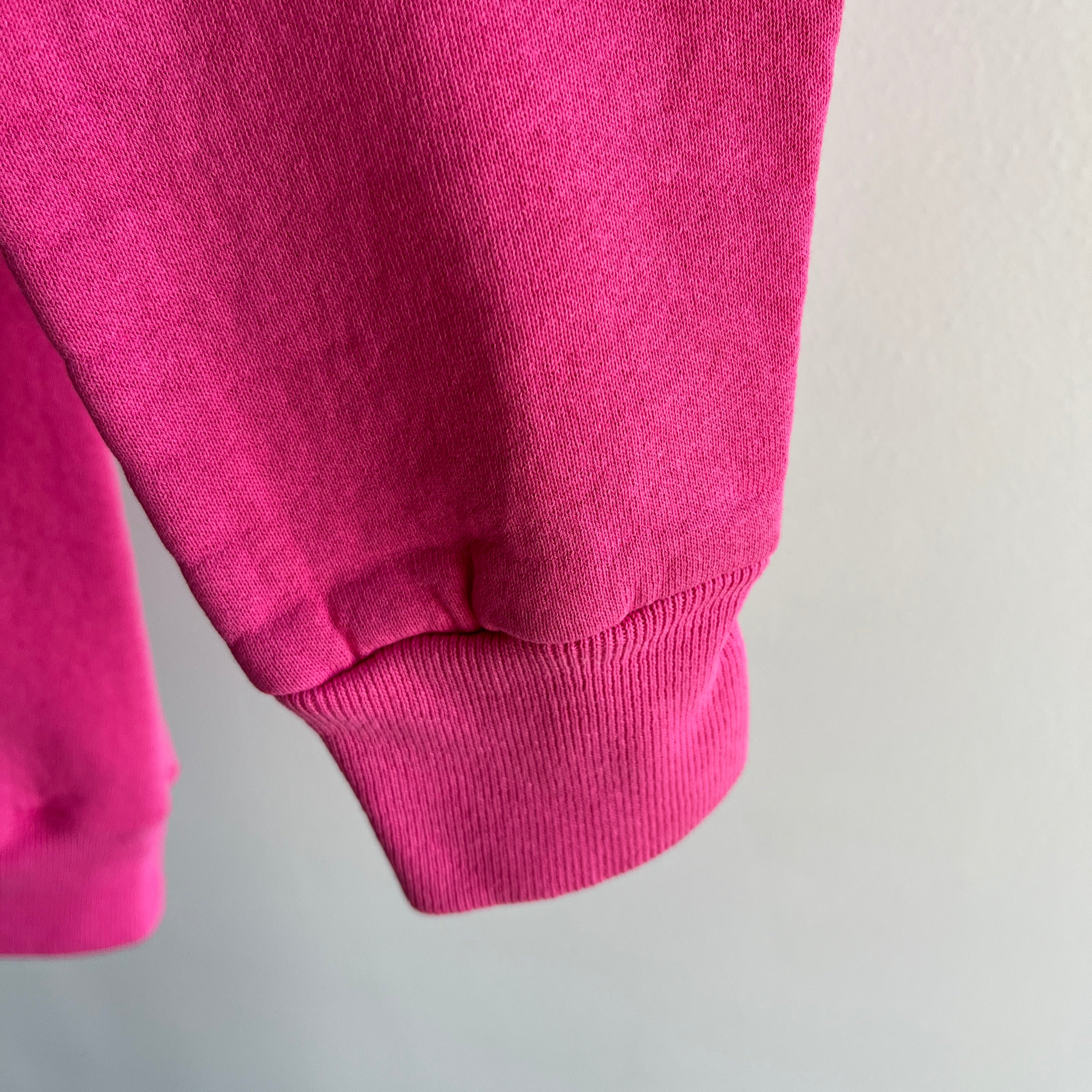 190s Barbie Colored Pink Sweatshirt - With Just The Right Amount of Thinned Out