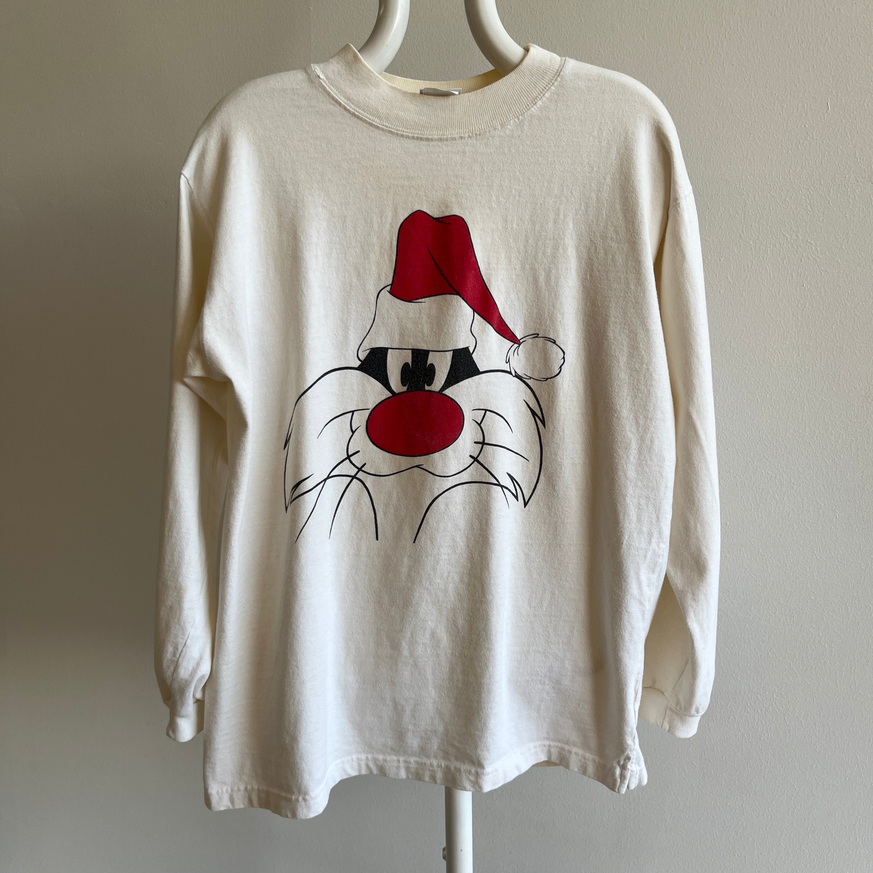 1991 Sylvester Santa Soft Long Sleeve Cotton Shirt with Age Staining