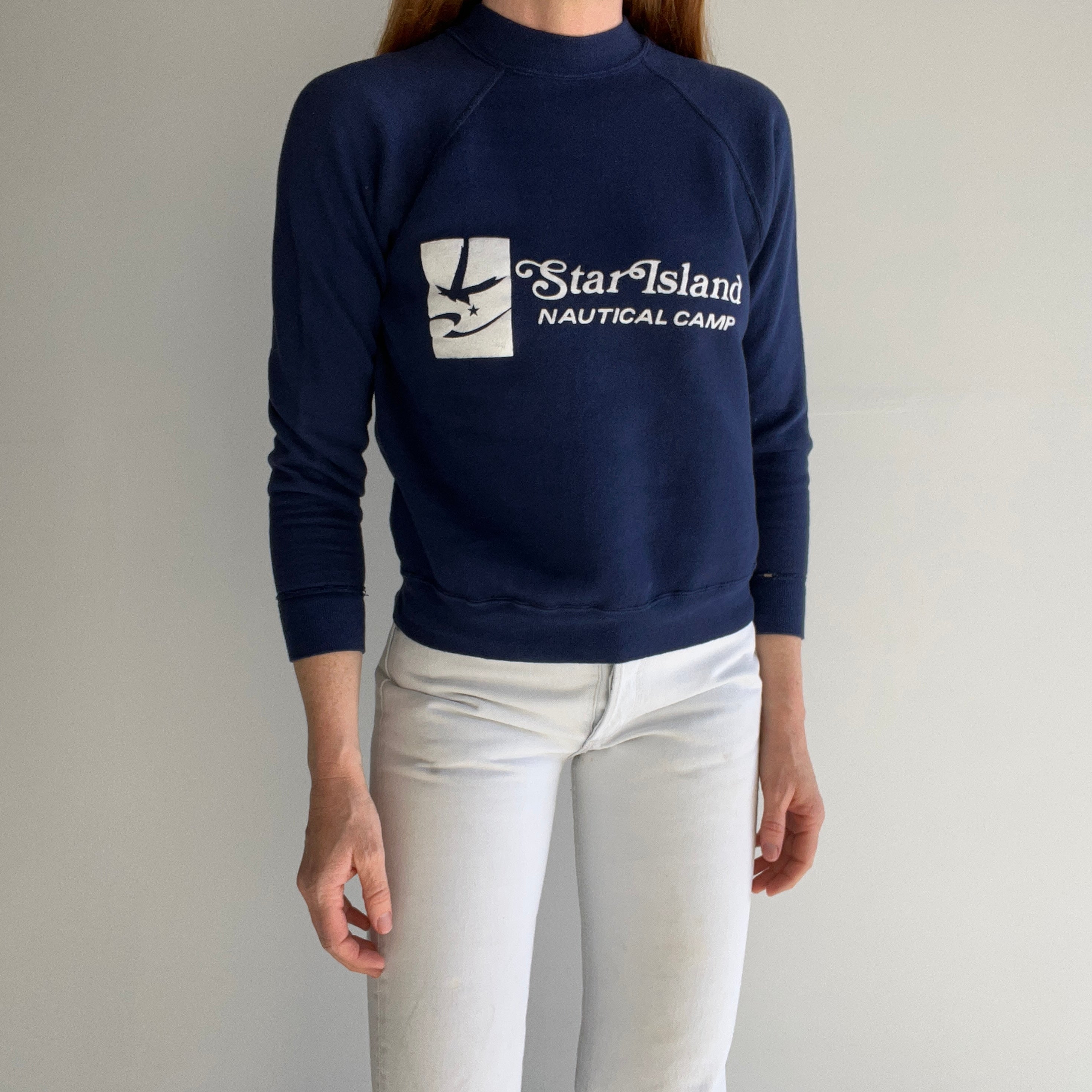 1970s (Early) Star Island Nautical Camp Velva Sheen Sweatshirt